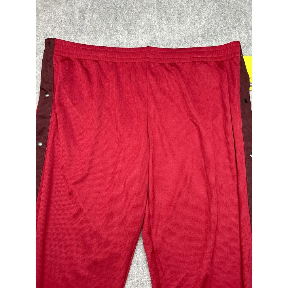 Xersion Sweatpants Mens 2XL Red Burgunday Side Snap Button Polyester Pull On New